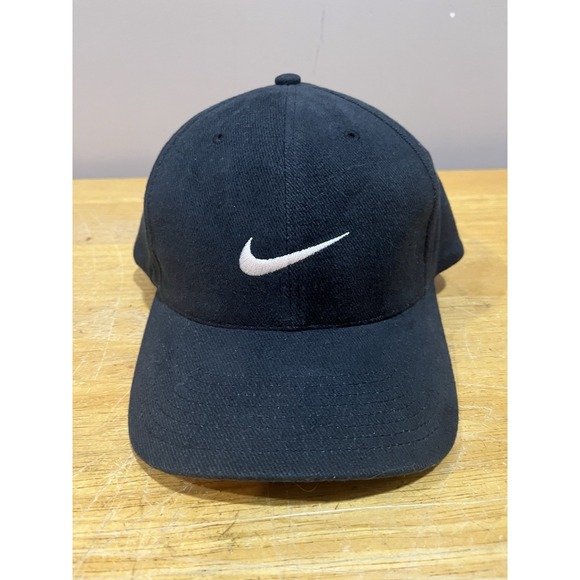 Nike Other - Nike Men's Black Hat Adjustable Cotton Swoosh Logo Ball‎ Cap Vtg NOS